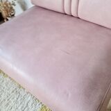 Vintage fan-back armchair – Art Deco style – Powder pink