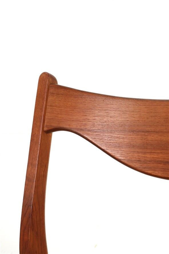 Ensemble de 6 chaises Glyngøre / Arne Wahl Iversen “GS 60” / teck / corde à papier / années 1960 / années 1970