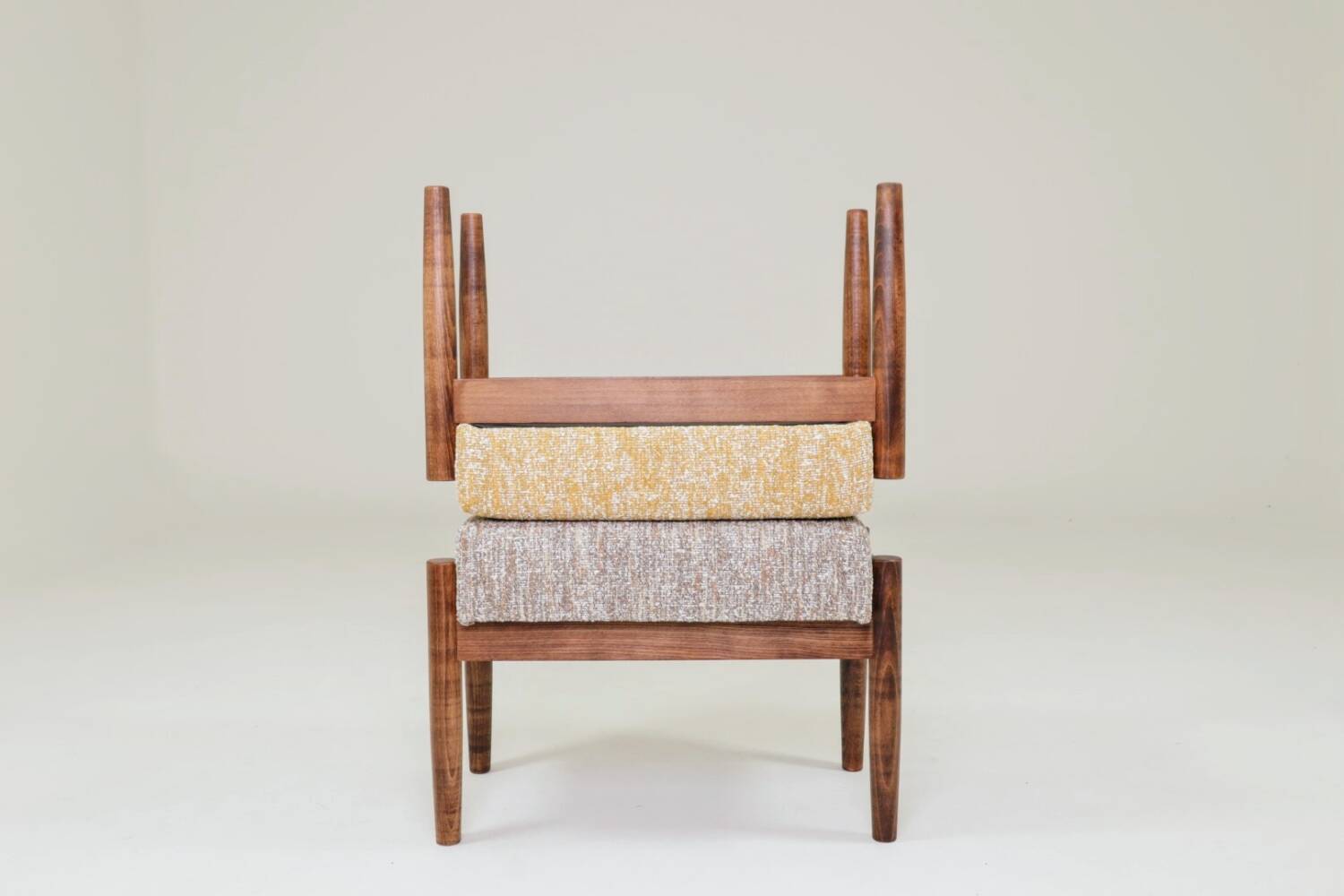 Scandinavian stool yellow mellow chocolate brown granola Set of 2