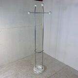 Vintage chromium and Carrara marble coat hanger Italy 1970s