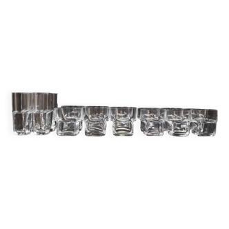 Glass service for 6, 17 pieces Sergio Asti for Arnolfo di Cambio.