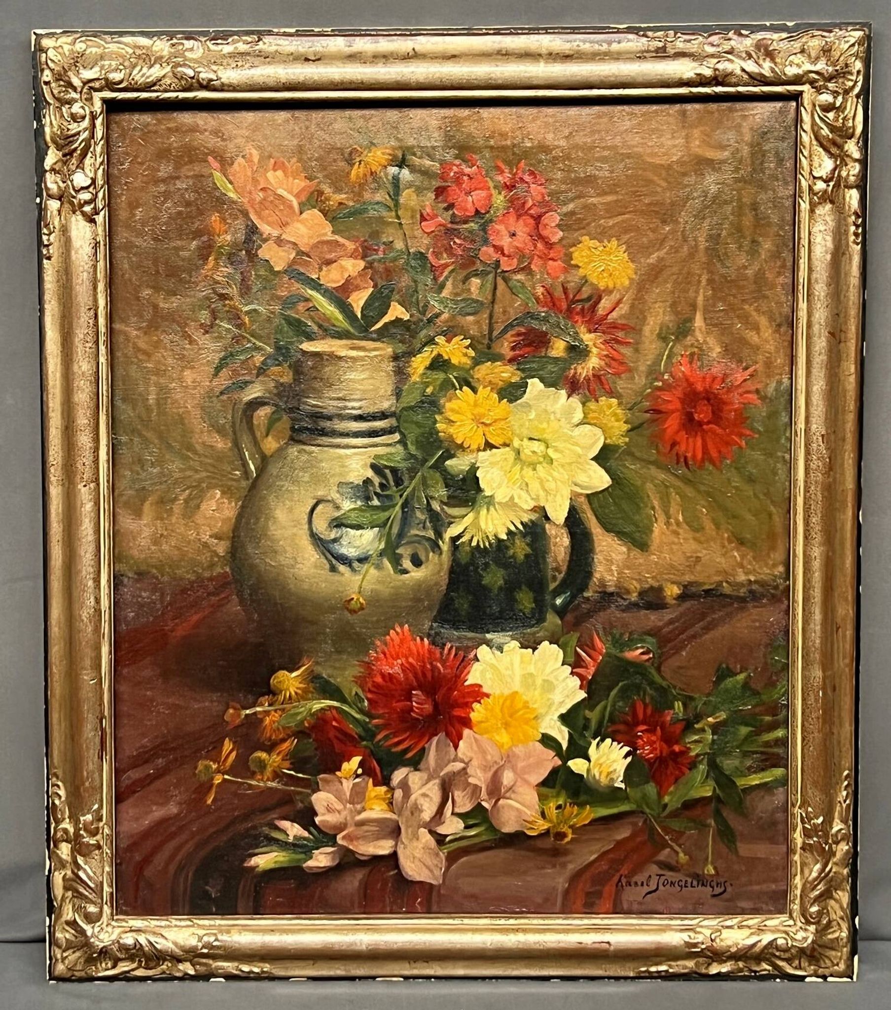 Karel Jongelinghs (1871-1948) « Nature morte aux fleurs ».