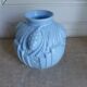 Blue opaline ball vase, art deco era