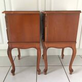 2 tables de chevet style Louis XV tiroirs et pieds cabrioles, 1960