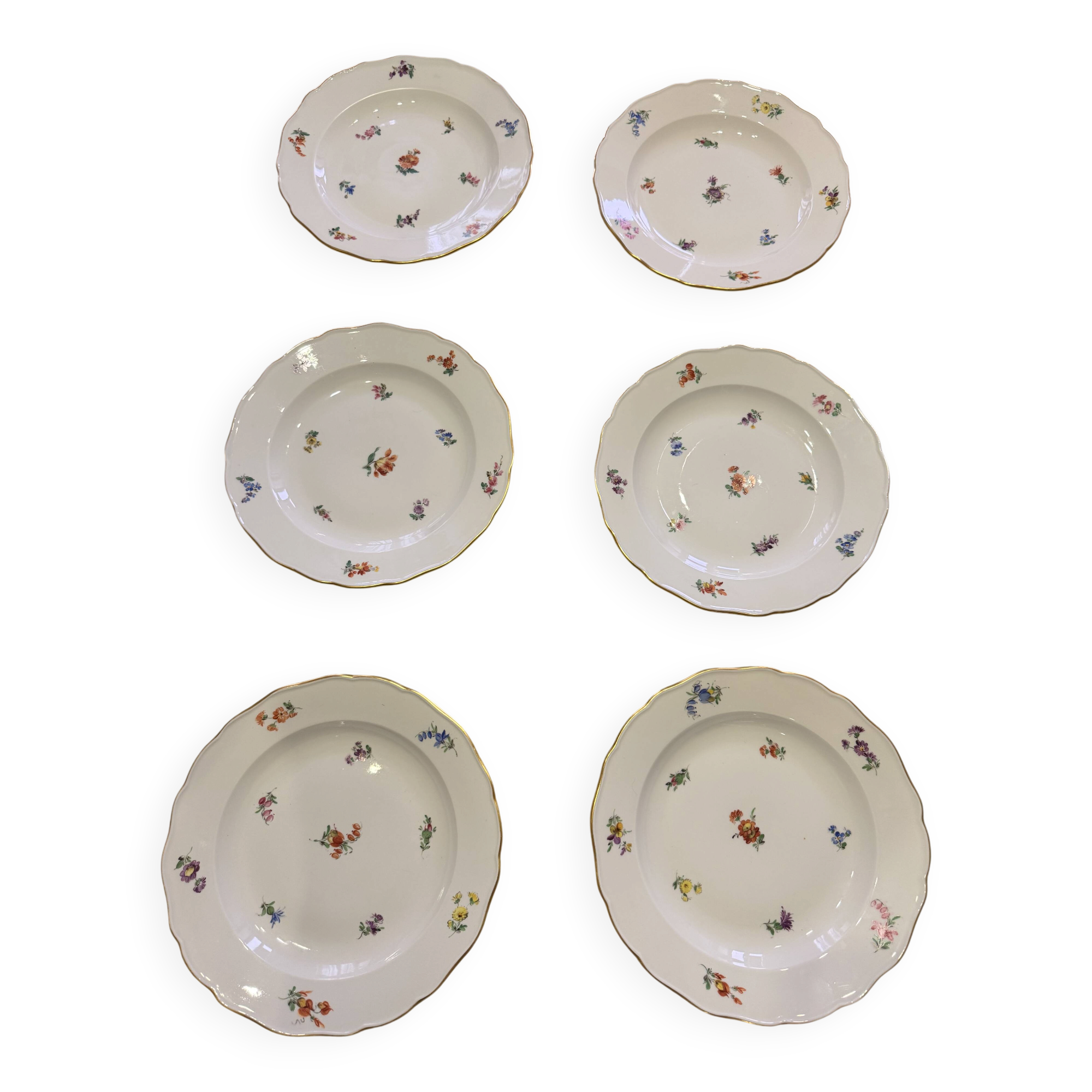 Lot de 6 assiettes Meissen