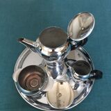 Tea service or coffee in chromed copper with tray year 70