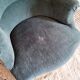 Fauteuil crapaud velours vert avec franges