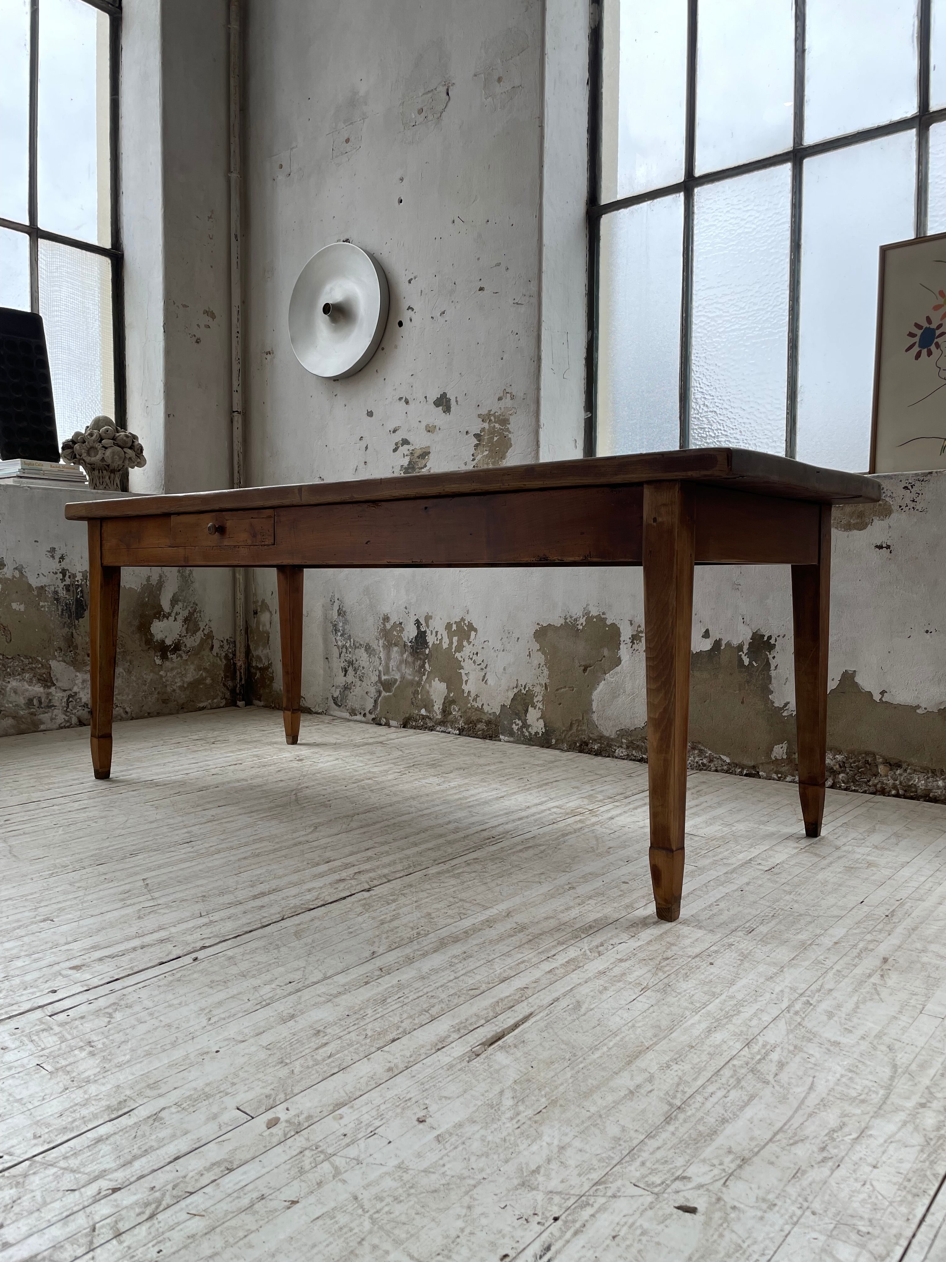 Farmhouse table in oak and walnut 2m