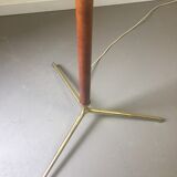 Leather and brass floor lamp