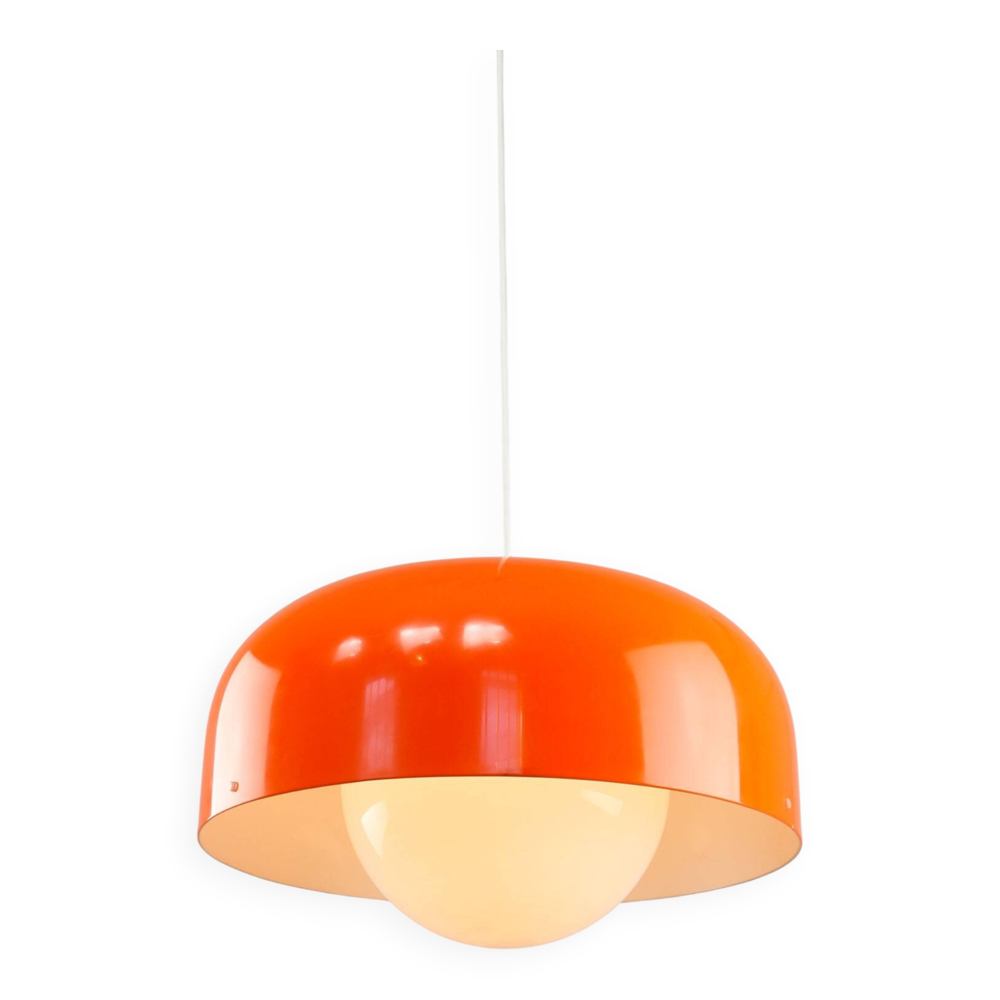 Big Space Age Pendant from Guzzini in Orange, 1970s