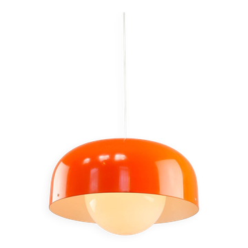 Grand pendentif de l'ère spatiale de Guzzini en orange, années 1970.