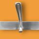 Vintage aluminum wall coat rack with three hooks - good condition
