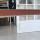 Roche Bobois oval table, white laminate and chrome, 1970s