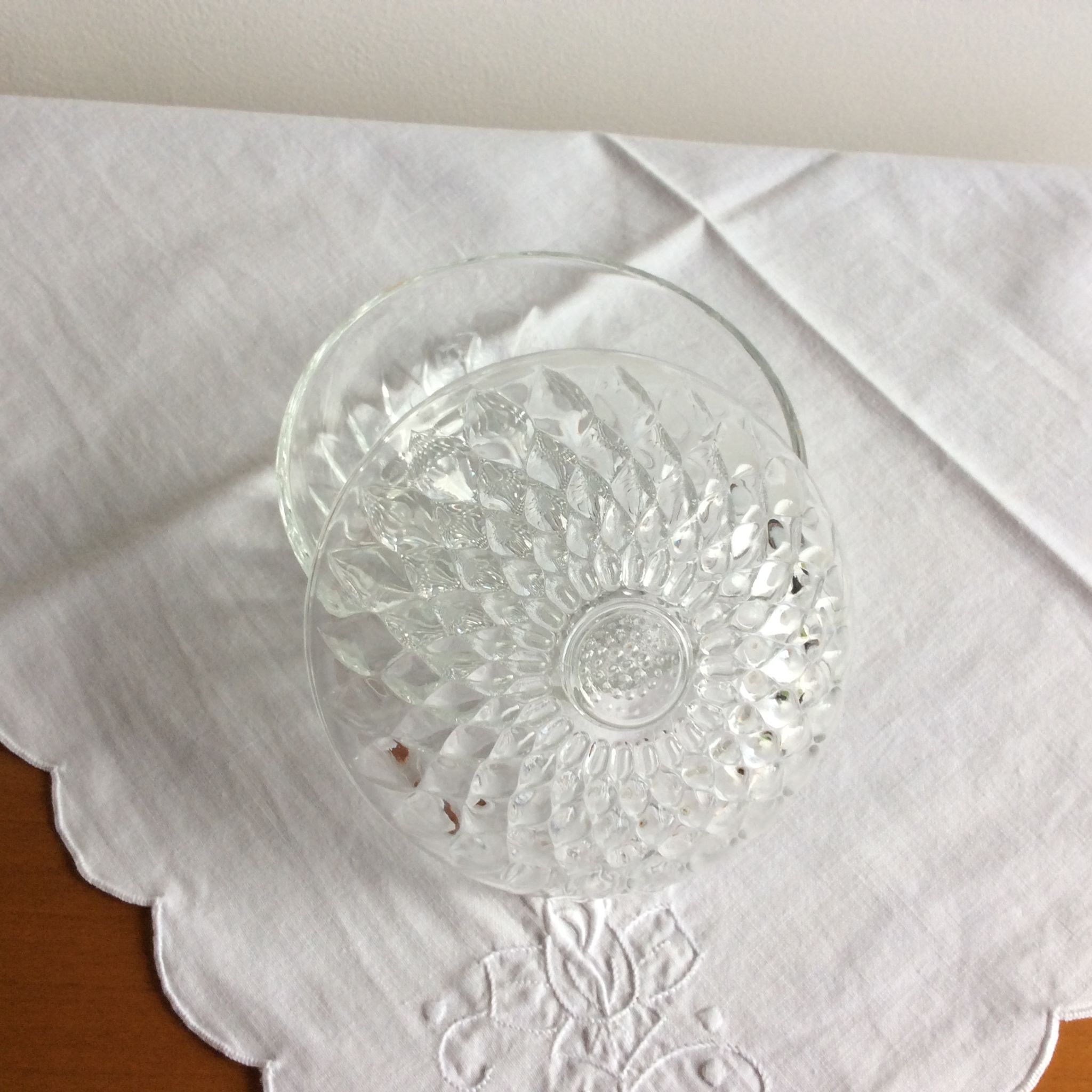 Lot de 2 coupelles verre épais vintage