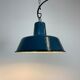 Industrial blue enamel pendant lamp, 1960s