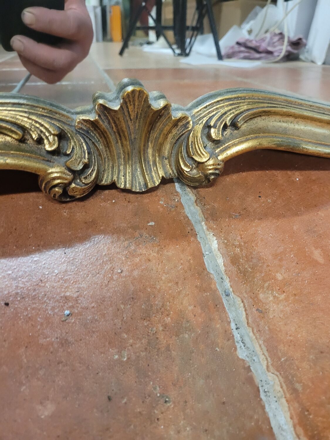 Louis XV style mirror in gilded wood, 80×69 cm