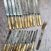 Silver-plated metal steel knives horn GO BROTHERS