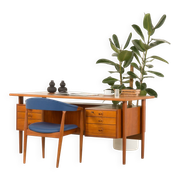 Danish teak executive desk attr. to Kai Kristiansen, 1960s