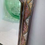 Oriental style brass and copper mirror 35x18cm