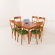 Italian mid-century chairs in walnut and wool