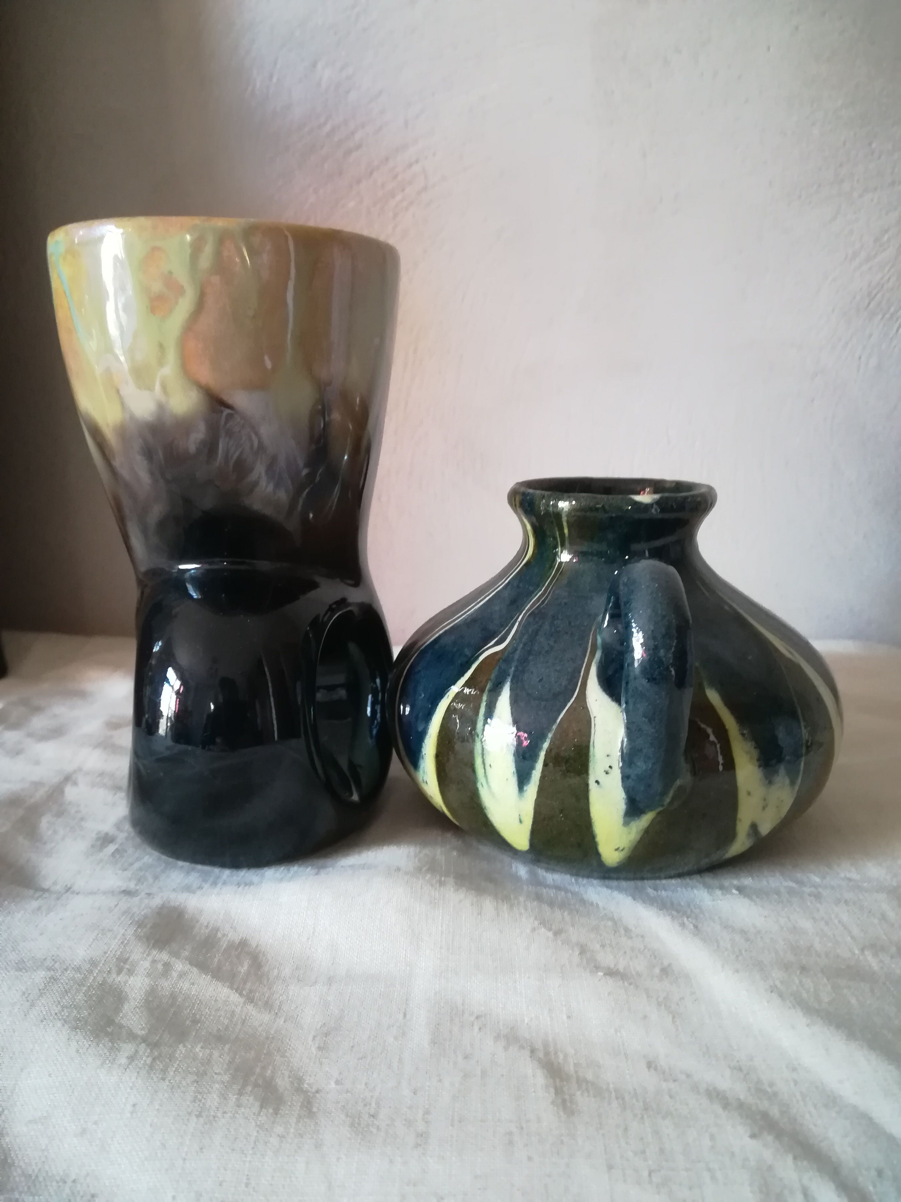 Duo of ceramic vases