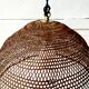 Straw pendant light, new 1m fabric cable, porcelain ceiling light