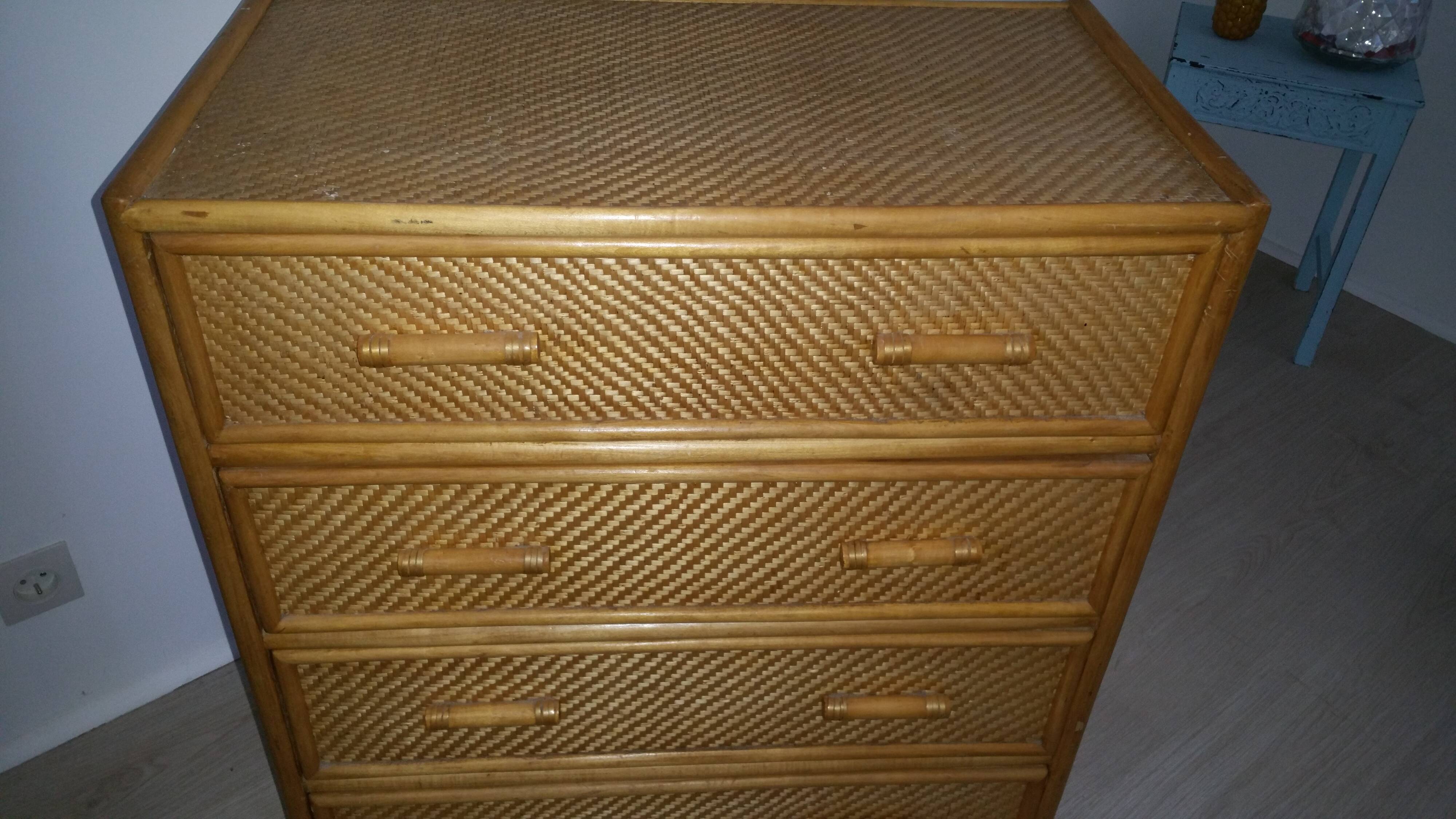 Rattan dresser 1950