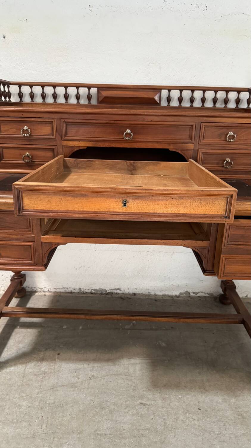 19th century walnut stepped desk
