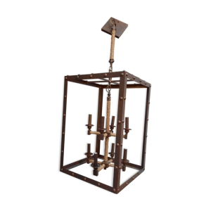 lustre metal et corde - cage