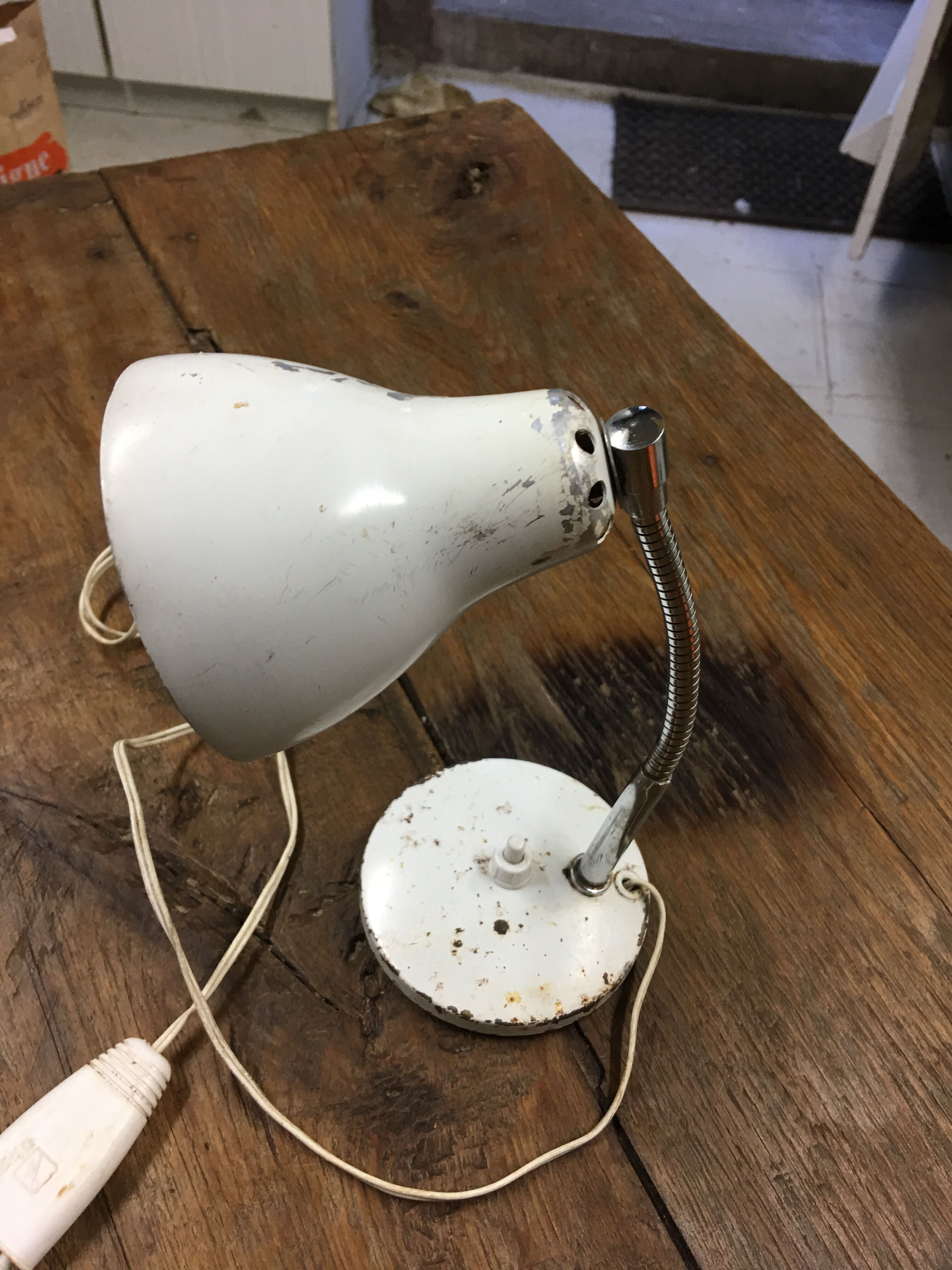 White vintage lamp