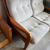 Scandinavian solid teak bench 1970