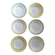 Vintage mismatched hollow plates mint & yellow