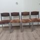 Suite de 4 chaises années 70 métal chromé et velours