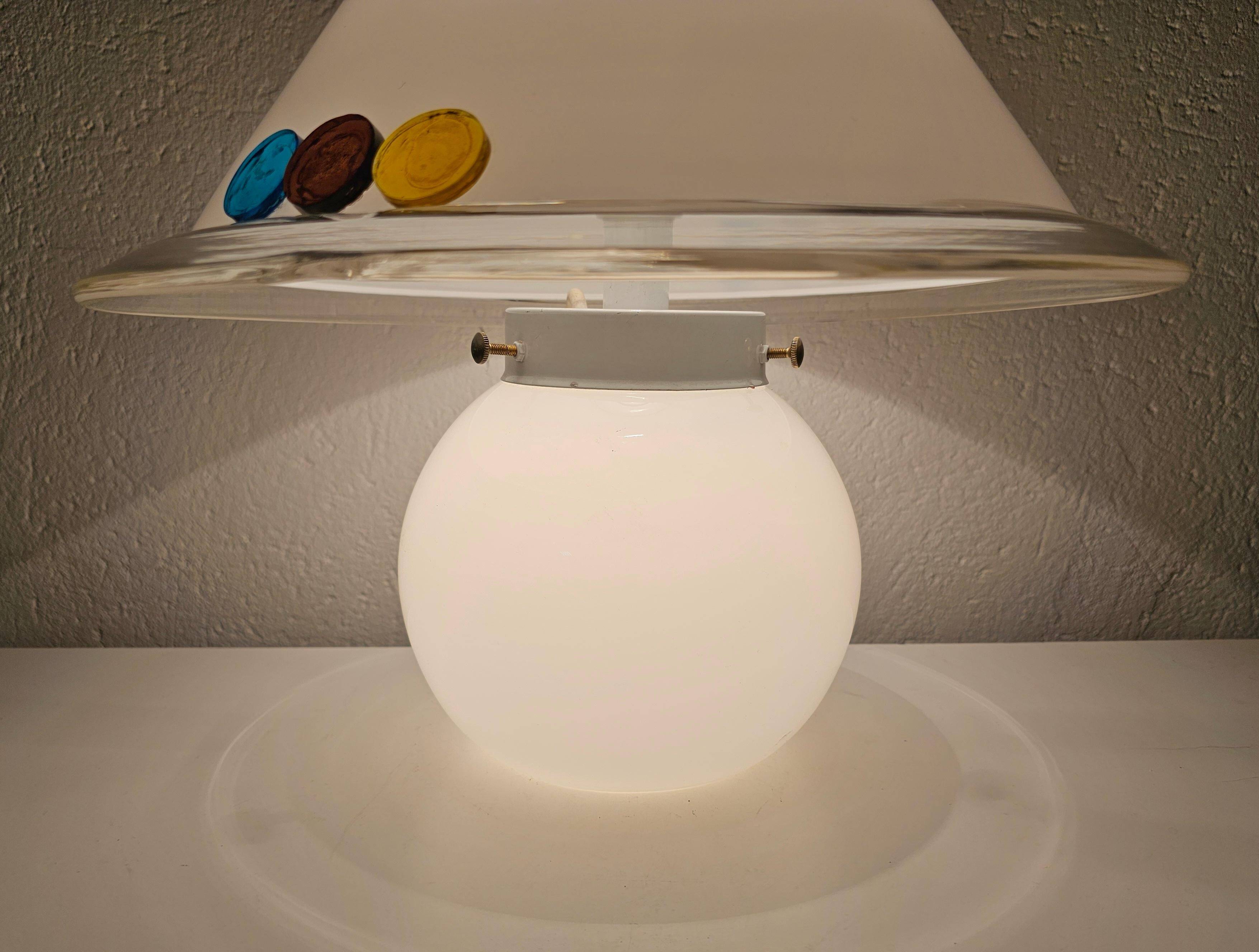 Murano glass table lamp in mushroom shape, Mid Century Modern, 1970s