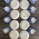 Service of 8 cups and saucers in Chinese blue porcelain.