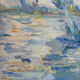 Blue landscape, riverbank, oil on canvas signed 1970