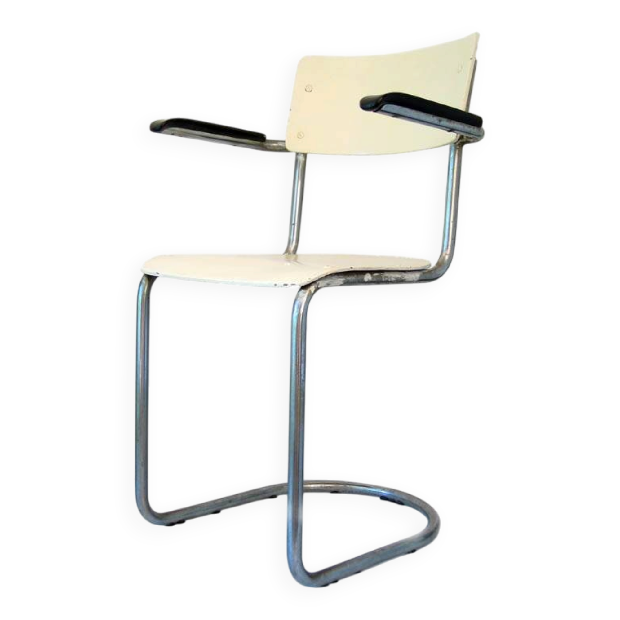 Gispen Vintage Tubular Chair – 1930s Dutch Design – White Retro Industrial