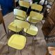 Lot de 5 chaises formica jaune 1960