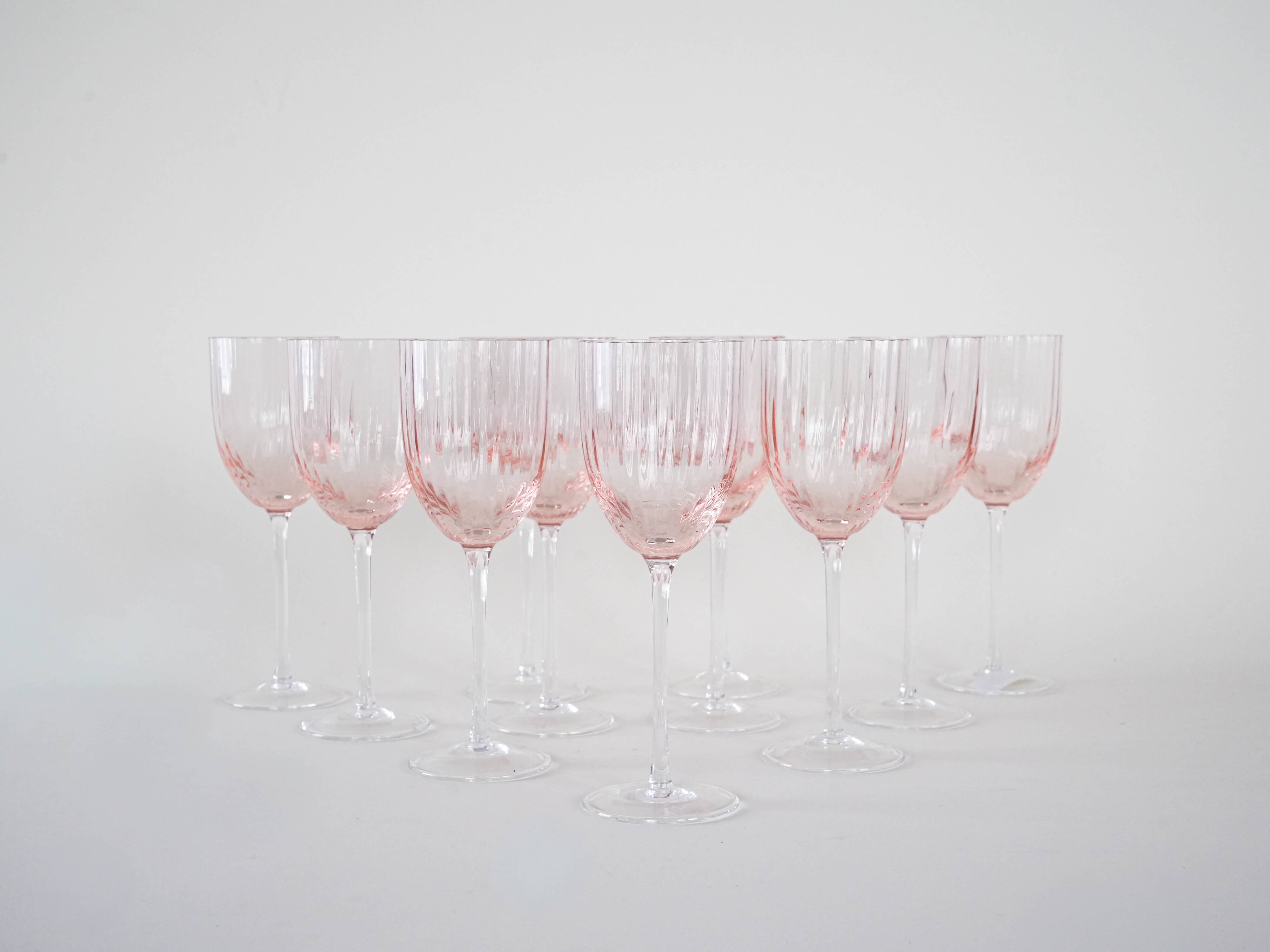 Set of wine glasses, French design, 1970s, made in France