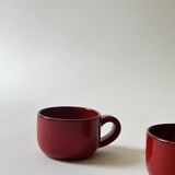 Set of 2 glazed ceramic cups by Robert Picault, Vallauris 1950