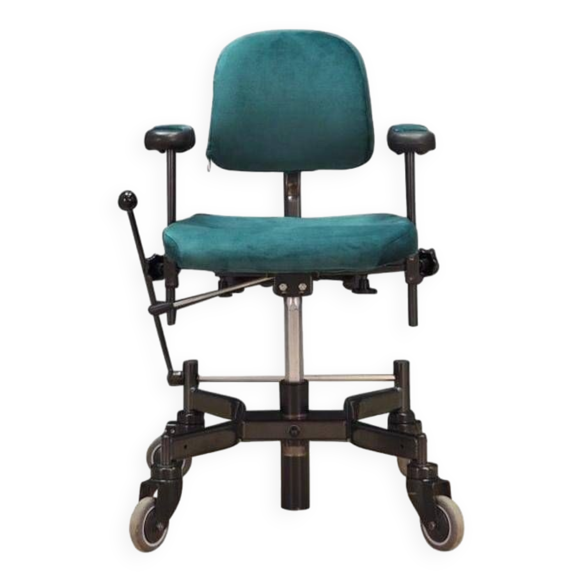 Green office armchair, Danish design, 1970s, production: Denmark