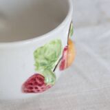 Small vintage white earthenware bowl - Fruit slip decor