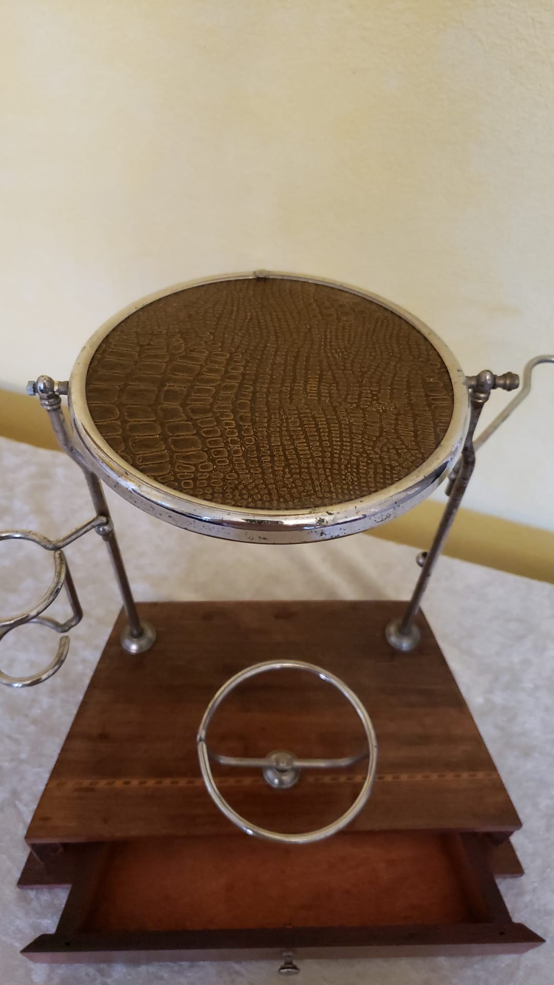 Table barber with mahogany mirror and chrome 1940