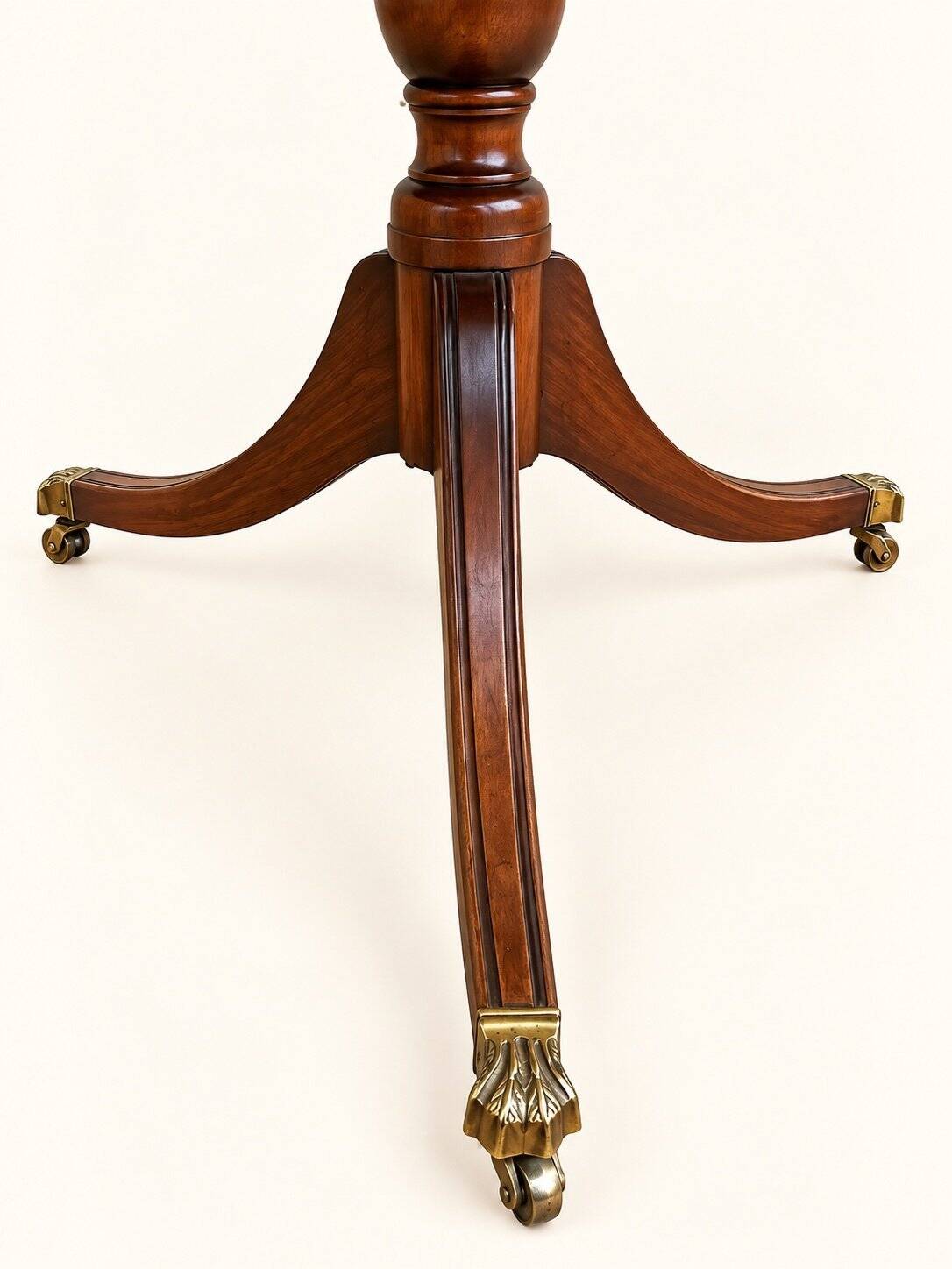 Large Extendable English Table Mahogany Regency Style Claw Feet Brass