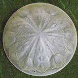 French Art Deco White Pate De Verre Platformer With Abstract Tulip Design 5145