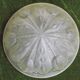 French Art Deco White Pâte de Verre Platform with Abstract Tulip Design 5145