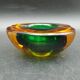 Rare Murano glass "Multi-Color" ashtray with Seguso shell elements