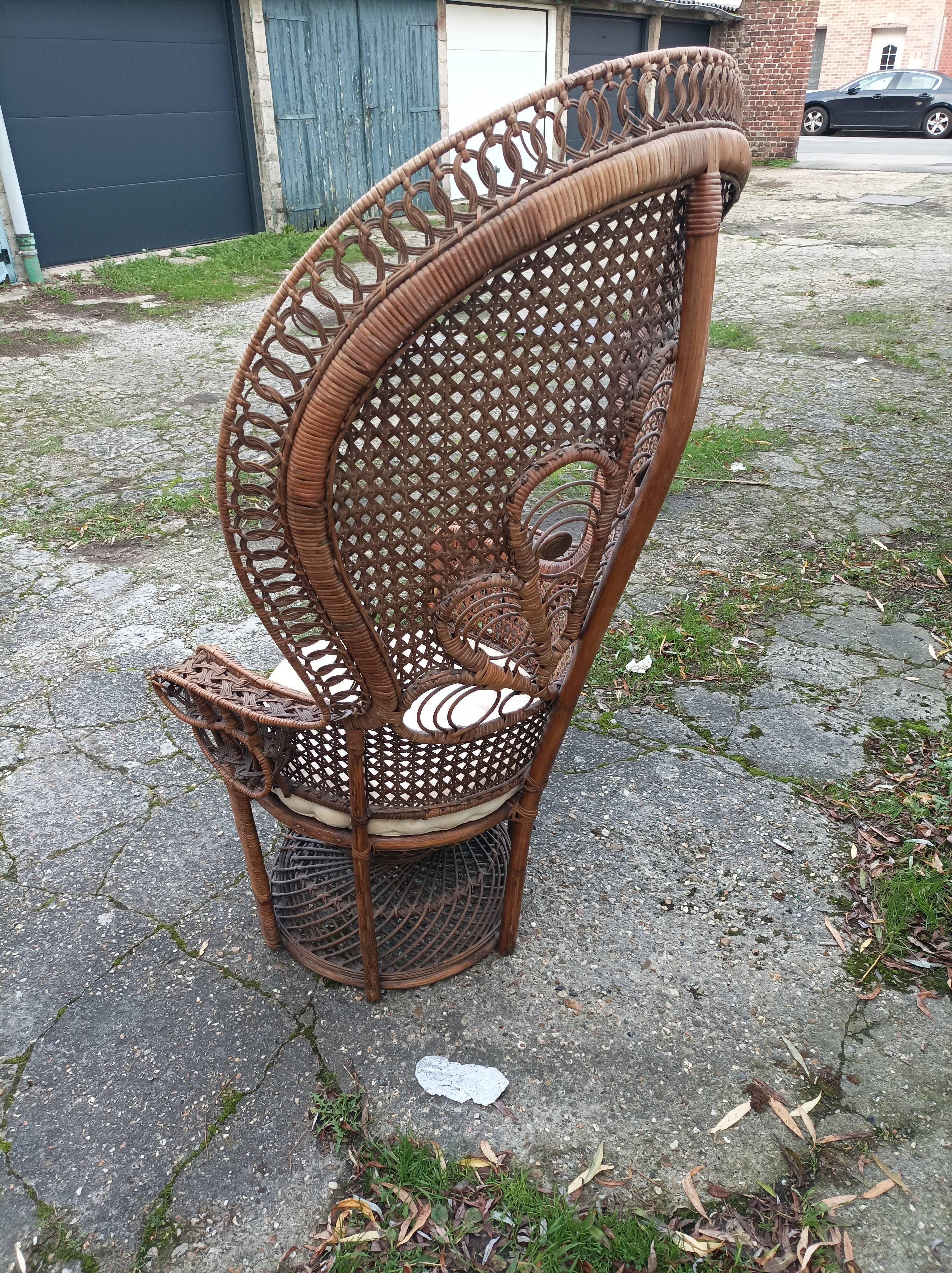 Armchair emmanuelle wicker vintage rattan