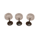Set of 3 standing glasses Black rod Height: 140mm