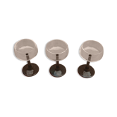 Set de 3 verres sur pied tige noire